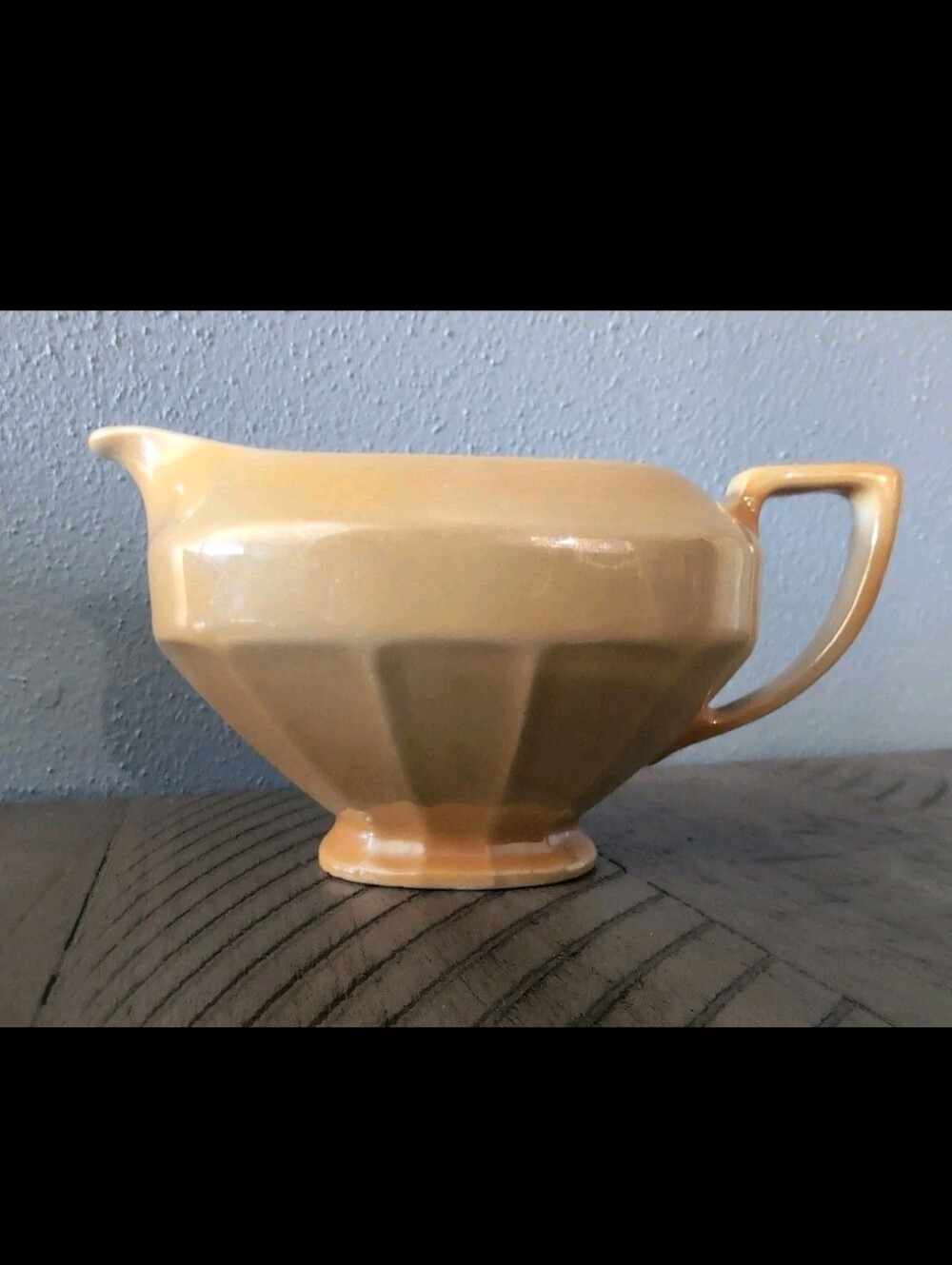 Vintage Victoria Czecho-Slovakia Iridescent Peach Creamer